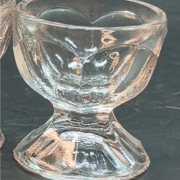 4 antique Open Clear Pedestal Salt cellar egg holder Duncan & Miller, Circa 1905 - Picture 2 of 4